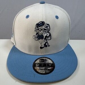 New Era 9FIFTY UNC Tar Heels Snapback Hat White Blue Rameses Mascot Cap